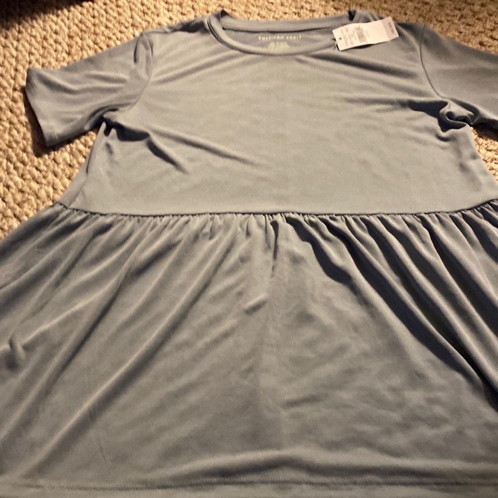 Womens gray/ blue New with tags babydoll style top size xs American Eagle